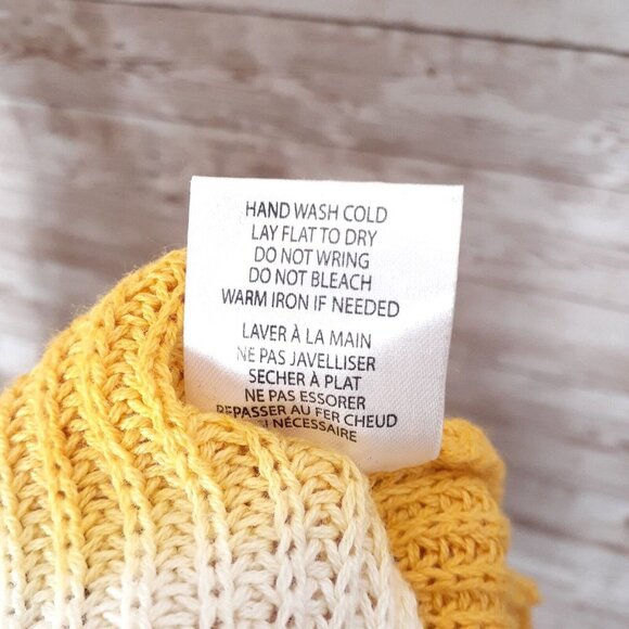 Belle by Belldini Hooded Sweater L Yellow White 419A - Picture 6 of 6